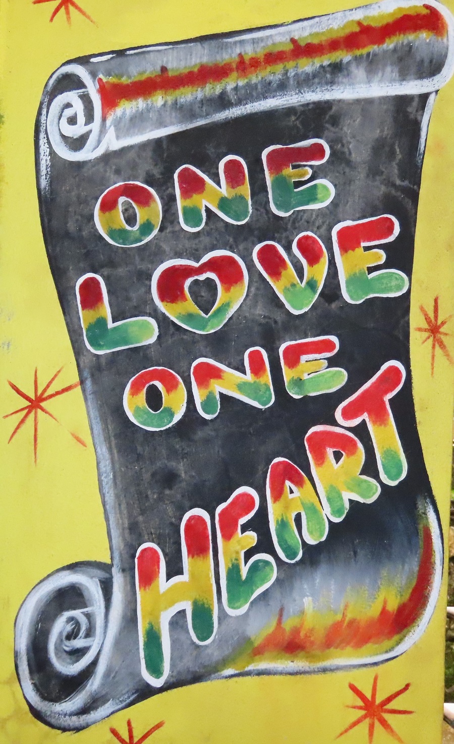 Love from the land of Bob Marley. Photo © Gina Nichol. 