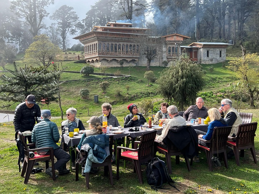 Breakfast as Dochula Pass, Bhutan. Photo © Doug Hack