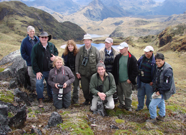 Our group - thrilled to see a family of Rufous-bellied Seedsnipe! 