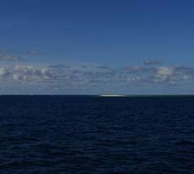 Michaelmas Cay from afar. Photo by Gina Nichol.