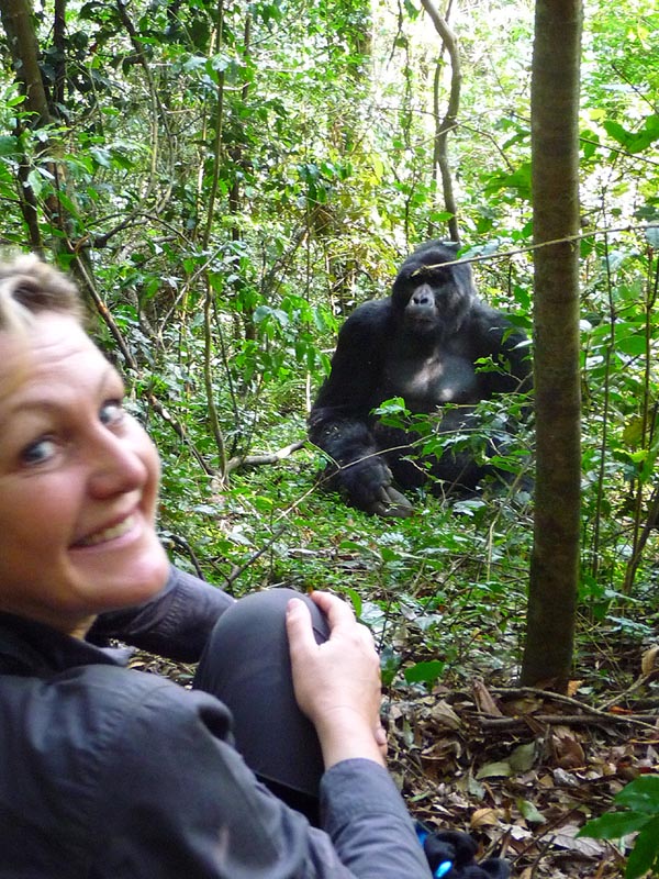 Sitting with Gorillas. Photo by Steve Bird.