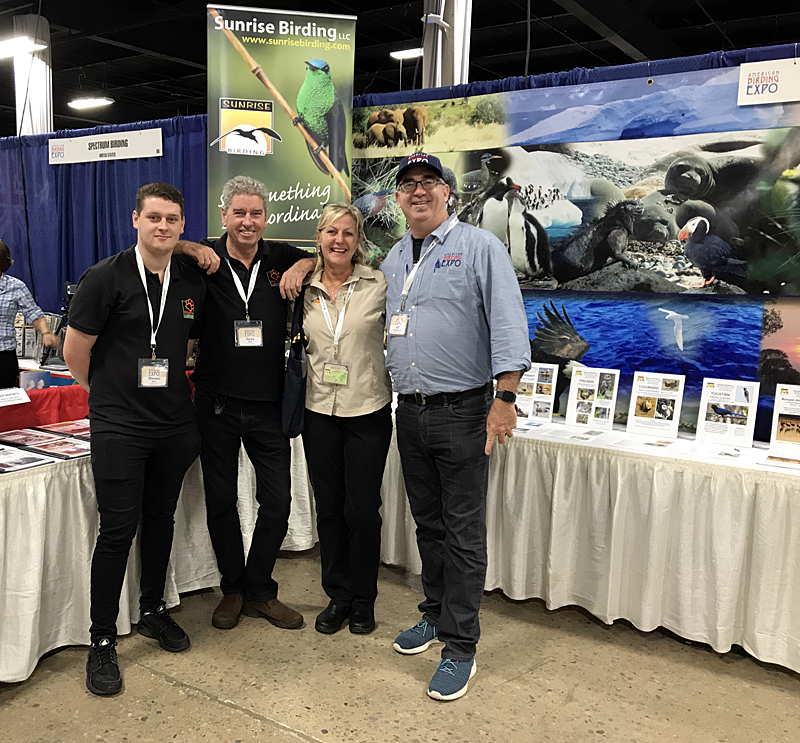 The Sunrise Birding / Wildlife Lodges team with Expo founder Bill Thompson III. 