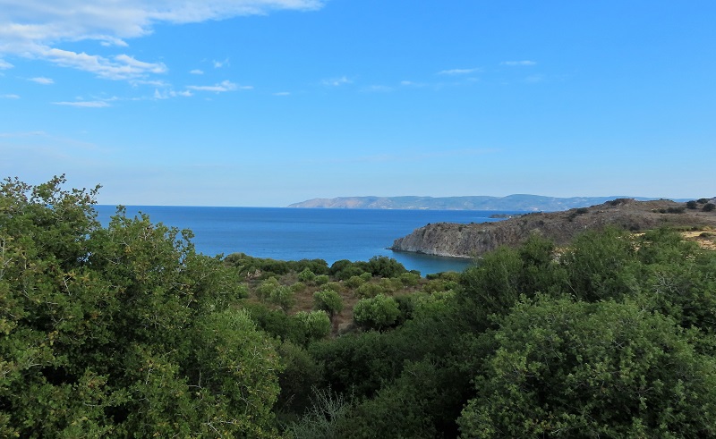 North coast scenery, Lesvos, Greece. Photo © Gina Nichol.