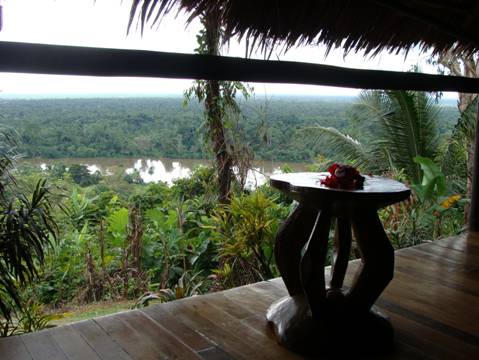 View overlooking the river at our lovely lodge.  Photo by Gina Nichol.